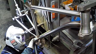 Process of making handmade stainless steel bicycle Korean bike factory [upl. by Dunseath]