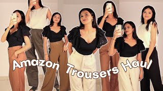 The best trousers from Amazon  HUGE Wide Leg Trouser Haul  Anshika Soni [upl. by Evin]