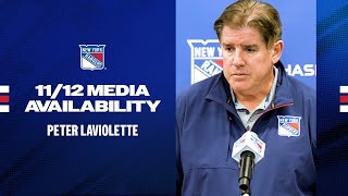 NYR vs WPG Peter Laviolette Pregame Media Availability  Nov 12 2024 [upl. by Carena]