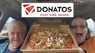 Donatos Pizza The Works Pizza and Big Don Italian Review foodreview fastfood honestfoodreviews [upl. by Nnaillek]