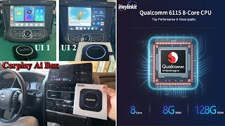 Carplay Ai streaming Box iHeylinkit unique UI style for qualcomm 6115 wired carplay to android 13 [upl. by Ayekehs]