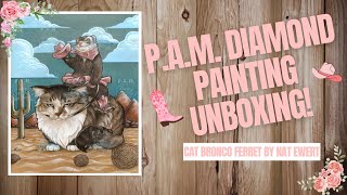 PAM Diamond Painting Unboxing Cat Bronco Ferret by Nat Ewert [upl. by Roselia852]