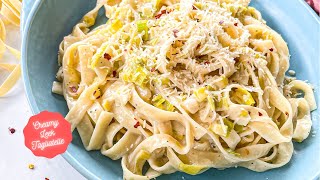 Creamy Leek Tagliatelle Recipe what to make with leeks Easy weekday dinner recipe ready in 30 mins [upl. by Schreiber]