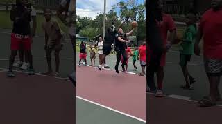 Sarasota Police Officer Grahling plays basketball with students in North Sarasota [upl. by Enilec895]