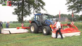 Valtra met Kuhn GMD 8730 en GMD 802 F triple maaier [upl. by Willard378]