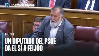 La anécdota del día un diputado del PSOE se equivoca da el sí a Feijóo y le dejan rectificar [upl. by Ical612]