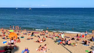 【4K】𝐖𝐀𝐋𝐊 ➜ BARCELONA Beach Spain 4k VIDEO Travel vlogger [upl. by Elleval959]