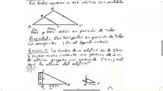 Triángulos semejantes criterios de semejanza y triángulos en posición de Tales 2º 3º y 4º ESO [upl. by Ecnerat]