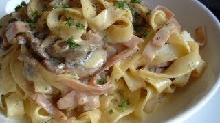 Ham and mushroom tagliatelle [upl. by Gnirps]