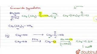 Convert  i Ethanoic acid into methanamine ii Hexanenitrile into 1aminopentane iii Methanol [upl. by Fried]