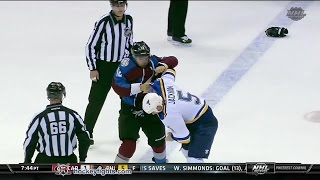 Barret Jackman vs Jarome Iginla Dec 13 2014 [upl. by Ariaek]