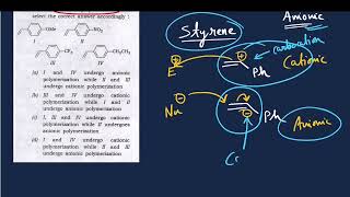 Q61‖ Extent of Cationic amp Anionic Polymerization depends upon stability of Carbocation amp Carbanions [upl. by Enetsuj]