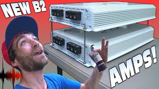 DOUBLE STACK Amplifier Install w 10000 Watts of B2 Audio FALCON Bass Amps  LOUD Subwoofer Demo [upl. by Rialc]