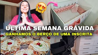 VLOG  ÚLTIMA SEMANA GRÁVIDA🤰🏻GANHAMOS O BERÇO DE UMA INSCRITA😭NOITE DA PIZZA [upl. by Newfeld]