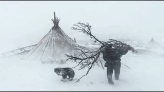 EXTREME 40° Solo Camping 4 Days  Snowstorm amp Winter Camping in a Snowstorm HOT TENT [upl. by Trebreh]