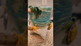 Sea Turtle Beach Mug pottery creativity clay art clayart handmade beach seaturtles [upl. by Sutton]