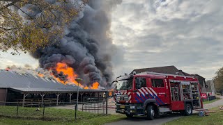 Zeer grote brand in schuur camping Paasloo [upl. by Ahsirtap]