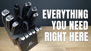 BEST BUDGET ALL IN ONE KNIFE BLOCK AMAZON 15 PIECE SET COQUUS AID FULL REVIEW [upl. by Acirfa]