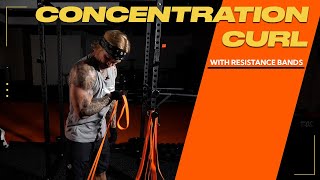 Resistance Bands Arm Exercise Concentration Curls for Biceps [upl. by Luap]