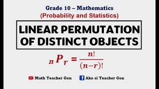 LINEAR PERMUTATIONOF DISTINCT OBJECTS  Probability and Statistics [upl. by Burr742]