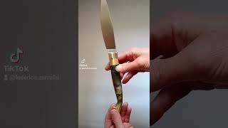 logudorese lama in acciaio RWL 34 cartelle in ottone inserti in corno di Muflone knife [upl. by Tatia]