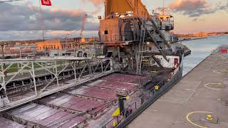 Great Lakes Freighter Saginaw at the Soo Locks [upl. by Nivan]