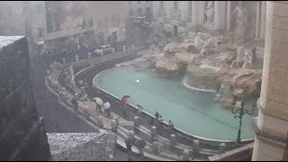 🔴 Recorded live footage from Rome  Trevi Fountain [upl. by Tnias]