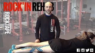 Rocktape  Rockin Rehab  Hyper Extension Taping or Posterior Knee Pain [upl. by Ansaev]