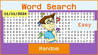 Word Search Easy  Random  11112024 [upl. by Nylorahs]