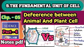 Defference Between Plant And Animal Cell Plant Animal cell [upl. by Ysac]