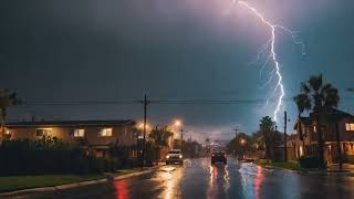 Night Village Thunderstorm Serenity Amidst the Storm [upl. by Eilyac256]