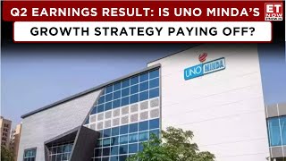 ET Now  UNO Minda Healthy Earnings In Q2 How Premiumisation amp EV Expansion Are Driving Results [upl. by Tivad]