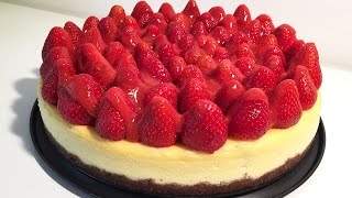 Strawberry Cheesecake with Chocolate Digestive Biscuit Base  Cheeky Crumbs [upl. by Ivo]