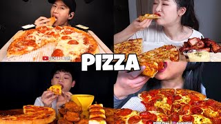 Asmr Pizza Mukbang Compilation [upl. by Kathye]