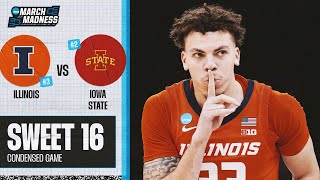 Illinois vs Iowa State  Sweet 16 NCAA tournament extended highlights [upl. by Netsud484]