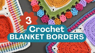 Top Crochet BLANKET BORDER PATTERNS [upl. by Acinimod]