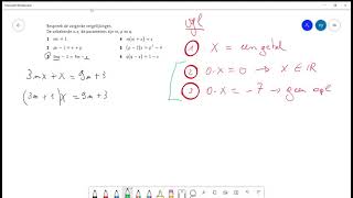 Hoe bespreek je een eerstegraadsvergelijking met parameters deel 1 [upl. by Lemej]
