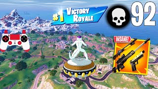 92 Elimination Solo Vs Squads Gameplay Wins NEW Fortnite Chapter 5 PS4 Controller [upl. by Onitsoga]