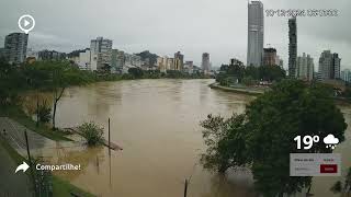 Estado de ALERTA em Blumenau  Nível do rio em 602 metros [upl. by Hines]