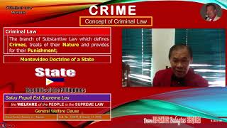 Principles of CRIMINAL LAW  Dean JoeSantos B Bisquera  BAR Examination  UM LAW [upl. by Desberg]