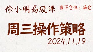 徐小明周三操作策略  A股20241119 大盘指数 盘后行情分析  徐小明高级网络培训课程  每日收评 徐小明 技术面分析 定量结构 交易师 [upl. by Poucher24]