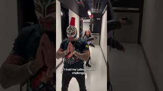 Zelina Vega does the chancla challenge with Rey Mysterio [upl. by Azriel]