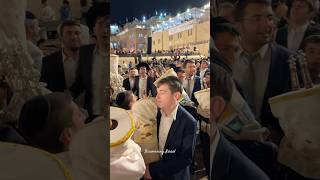 Orthodox Jews dancing with the Torah at the Western Wall in Jerusalem Israel 2024 [upl. by Raseac]