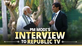 Live PM Modis interview to Republic TV [upl. by Kirtap485]