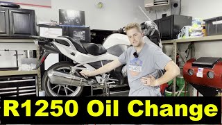 BMW R1250 Oil Change explained in 3 mins [upl. by Illil]