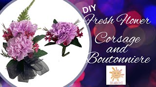 DIY Fresh Flower Corsage and Boutonniere  diy corsage weddingflowers [upl. by Ethelinda]