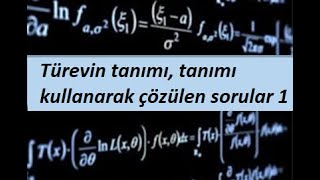 2 Türevin tanımı tanımı kullanarak çözülen sorular 1 Türev Calculus 1 [upl. by Hiro]