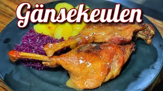 Gänsekeulen mit Sauce  perfektes Festtagsgericht  Westmünsterland BBQ [upl. by Haines912]