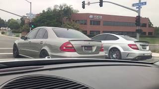 Mercedes E55 AMG vs C63 AMG Black Series [upl. by Ynobe]