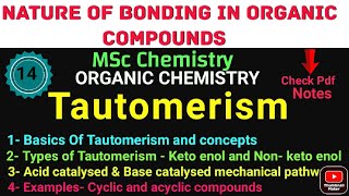 Tautomerism  complete Explanation MSc Chemistry ORGANIC CHEMISTRY itschemistrytime notes [upl. by Lilyan]